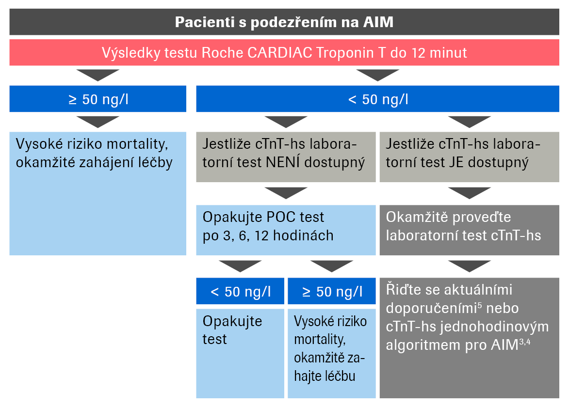 Návrh algoritmu pro pacienty s podezřením na AIM, kteří byli testováni pomocí testu Roche CARDIAC POC Troponin T